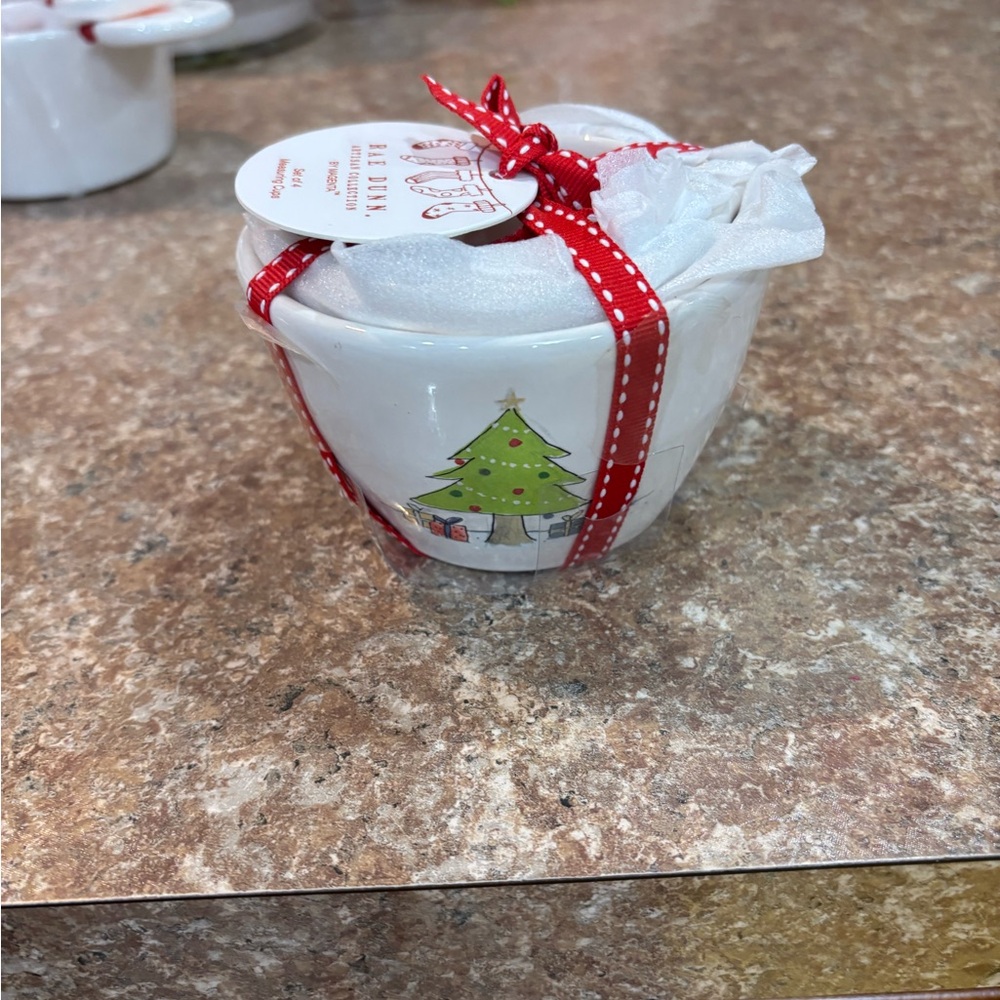 Rae Dunn Water color Christmas Trees measuring cups NWT highly collectible